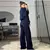 Mulheres Pant Ternos Vintage O-pescoço Zipper Bomber Casacos de cintura alta Ca na internet