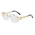 Moda metal leopardo óculos sem aro pontes duplas gradiente oceano filme sombras - comprar online