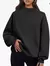 Moda alta pescoço solto ajuste cor sólida moletom feminino outono inverno engr
