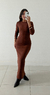Vestido Canelado Costas Abertas Leona