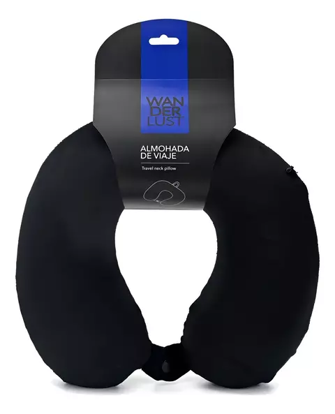 Almohada Para Viajar De Viaje Negra Memoria Viscoelastica