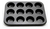 Imagen de Molde 12 Muffin Muffinera Cupcakes Antiadherente Color Negro