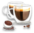 Taza Vaso Doble Pared 250ml X6 Con Asa Vidrio Café