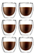 Tazas X6 Vasos Espreso 150ml Doble Vidrio 383 Pared Cafe Capuchino Benabi