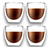 X4 Taza Vaso 250ml Vidrio Doble Pared Cafe Capuchino Latte