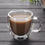 Taza Vaso Doble Pared 250ml X6 Con Asa Vidrio Café - comprar online