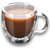 Taza Vaso Doble Pared 230ml Con Asa Vidrio Café