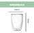 Vaso Doble Vidrio Taza Frio Calor De 350 Ml X Unidad Cafe - comprar online