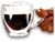 Taza Vaso Doble Pared 250ml X6 Con Asa Vidrio Café - tienda online