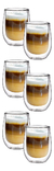 Vaso Vidrio Doble Café Capuccino 200ml Set X6