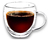 Taza Vaso Doble Pared 250ml X6 Con Asa Vidrio Café - Life H&D