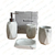 Set Baño X4 Resina Simil Marmol Vaso Cepillo Jabonera Dispen