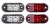 kit 4 Luz Vigia KLXQSD-5 - Cor Cristal / Vermelho