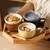 Caneca de café de gato de desenho animado japonês com tampa padrão de gato