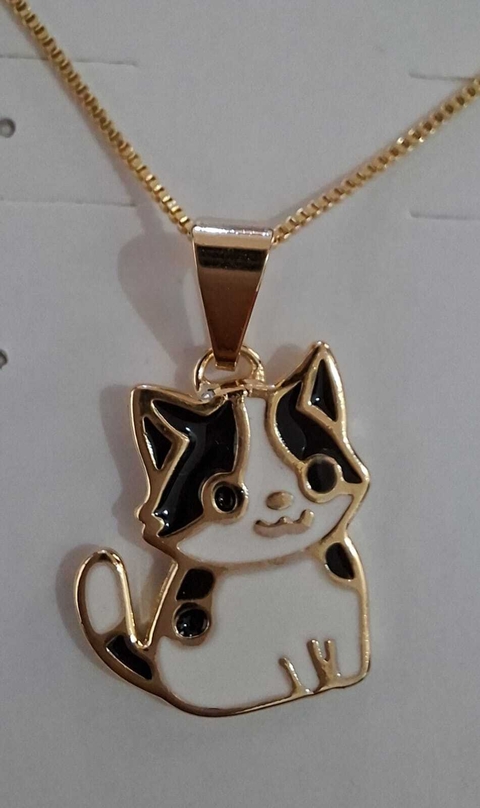 Colar de Gatinho Frajola | Banho de Ouro 18K - comprar online