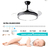 Ventilador De Techo Kanji Retráctil Negro 4 Aspas 6 Velocidades Luz Calida Natural Fria en internet