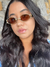 Modelo oval lentes marrom e detalhes no dourado - comprar online