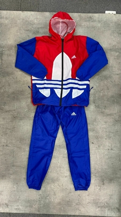 Conjunto Rompevientos Adidas Trefoil - Rojo y Azul