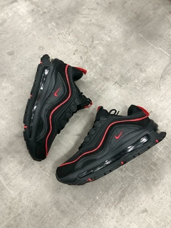 Zapatillas tipo futuro negras linea roja - rumrum_mdq