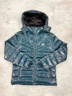 Campera Inflable Nike Glossy Azul Petróleo