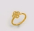 Anel Trevo Cravejado de Zircônias banhado a Ouro 18k