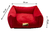 Cama Quadrada para Cachorro ou Gatos Super Luxo Vermelho