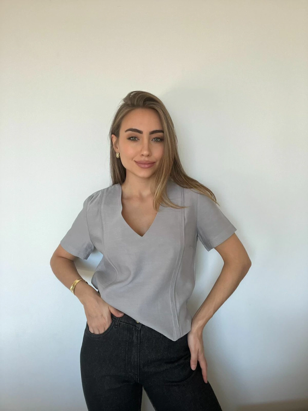 Blusa Alfaiatada Decote V1
