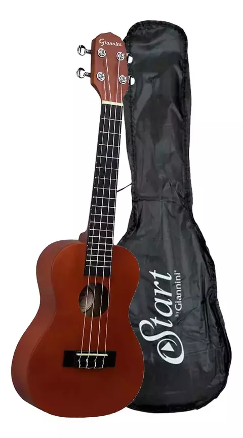 Ukulele Eletroacústico Concert Giannini Start UKS-23 Natural Satin C/ Capa