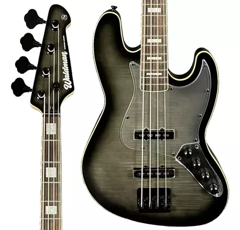 Contrabaixo Waldman GJJ500A Jazz Bass Ativo 5 Cordas FBKB Flamed Black Burst