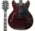 Guitarra Waldman Semi Acústica GHO100 RDM