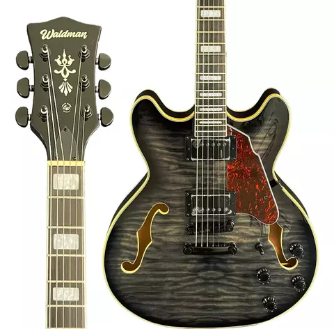Guitarra Semi Acústica Waldman Hollow Body GHO220Q BK Black