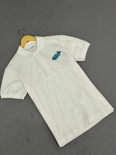 Camiseta Lacoste Polo Lisa com Estampa Golf no Peito Branca - comprar online