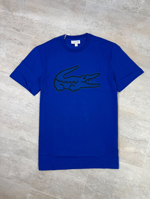 Camiseta Manga Curta Lacoste Esportiva de Algodão Ultra Dry com Logo XXL Azul - comprar online