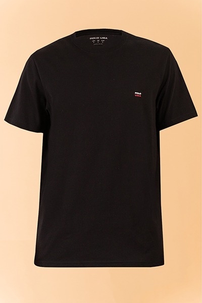 Camiseta Manga Curta Polo USA Pima Preta - comprar online