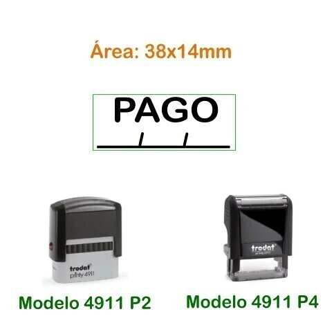 Carimbo automático - PAGO - com data - comprar online