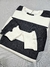 08006 - Buzo rayado Rugby frisa - negro/blanco - comprar online