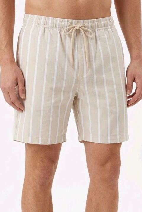 04006 - Short de baño rayado - beige