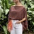 Imagem do Blusa Capa Marrom Boho
