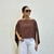Blusa Capa Marrom Boho