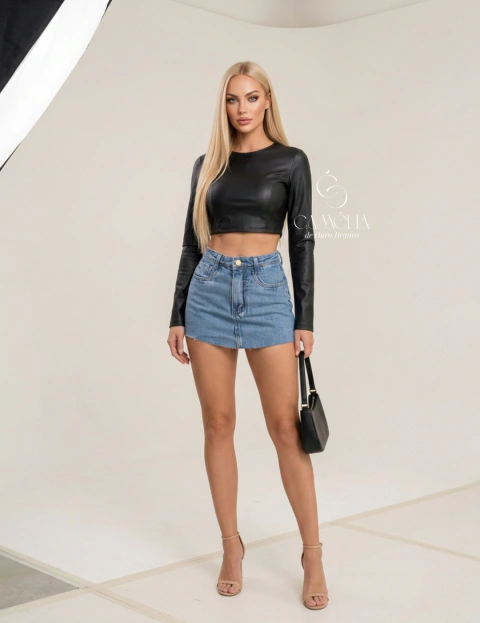 Short Saia Jeans Luna