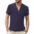 Imagem do Moda verão algodão linho camisetas casuais masculino manga curta gola v camise
