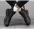 Botas de Motocicleta Cano Alto Masculinas - Estilo, Segurança e Durabilidade em Couro Preto na internet