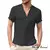 Imagem do Moda verão algodão linho camisetas casuais masculino manga curta gola v camise