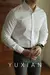 Camisa masculina de manga comprida casual, simples, de alta qualidade, sem rugas - comprar online