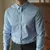 Camisa masculina de manga comprida casual, simples, de alta qualidade, sem rugas - loja online