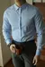 Camisa masculina de manga comprida casual, simples, de alta qualidade, sem rugas - loja online