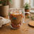Copo de Vidro Duplo com Flores Secas – 350 ml