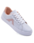 TÊNIS FEMININO CASUAL RETRÔ CLÁSSICO BRANCO COM DETALHE ROSA