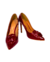 SCARPIN VERMELHO COM DETALHE EM FLOR - comprar online
