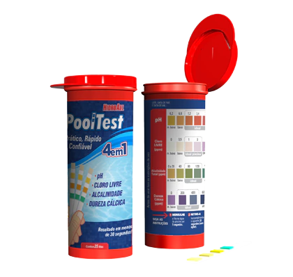POOLTEST 4 EM 1 ( 25 FITAS ) PARA ANÁLISE DE TODOS OS PARÂMETROS DA ÁGUA DE PISCINAS - comprar online